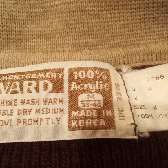 Vintage Montgomery Ward Men's Medium (38-40) Pullover Acrylic Sweater - Picture 3 of 3